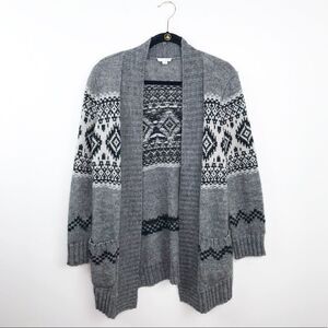 J. Jill‎ boho nordic knit open front cardigan